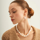 Baroque Pendant Hoop Earrings - Gembea Jewelry
