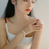 Baroque Shaped Pearl Silver Bend Elastic Bracelet - Gembea Jewelry