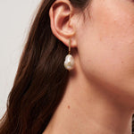 Vertical Zircon Baroque Pearl Drop Earrings gembea jewelry