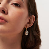Vertical Zircon Baroque Pearl Drop Earrings gembea jewelry