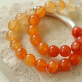 Red Agate Stretch Beaded Bracelet - Gembea Jewelry
