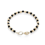 Bean Pod Black Agate Pearl Beaded Bracelet gembea jewelry