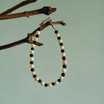 Bean Pod Black Agate Pearl Beaded Bracelet gembea jewelry