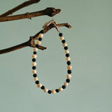 Bean Pod Black Agate Pearl Beaded Bracelet gembea jewelry