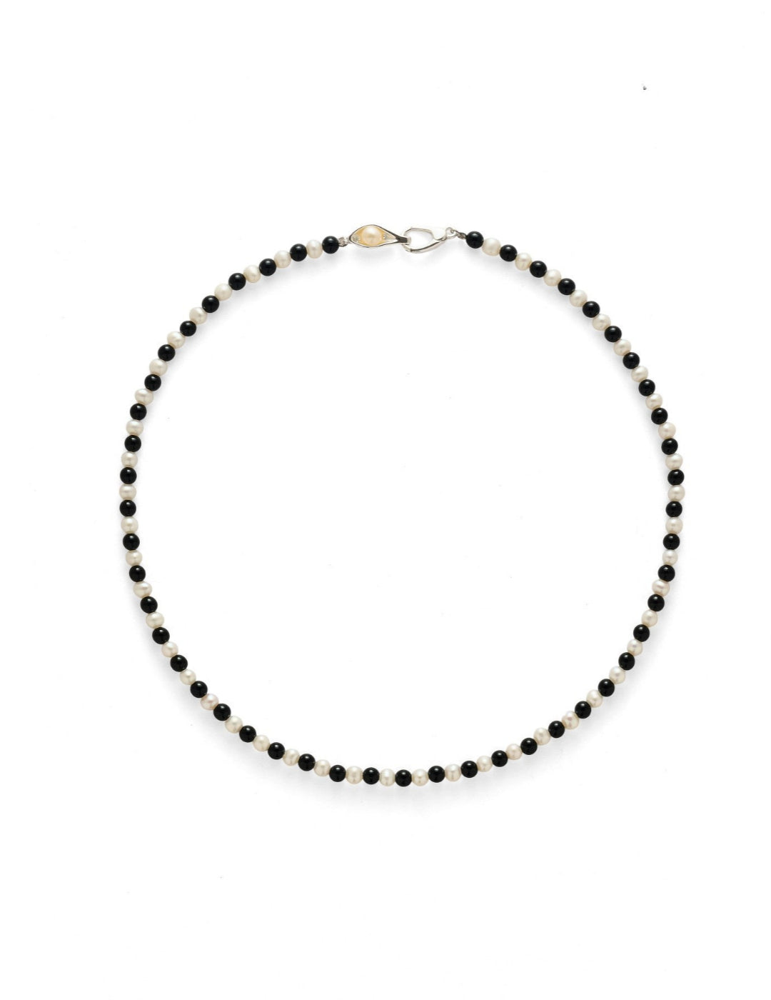 Bean Pod Black Agate Pearl Beaded Necklace gembea jewelry