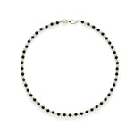 Bean Pod Black Agate Pearl Beaded Necklace gembea jewelry