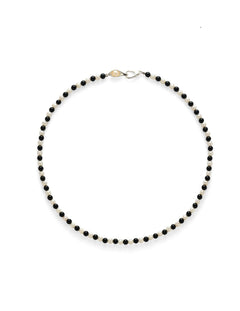 Bean Pod Black Agate Pearl Beaded Necklace gembea jewelry