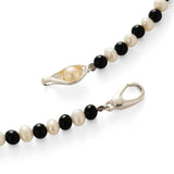 Bean Pod Black Agate Pearl Beaded Necklace gembea jewelry