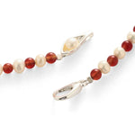 Bean Pod Red Agate Pearl Beaded Necklace gembea jewelry