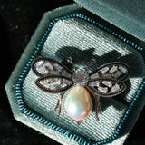 Bee Zircon Pearl Brooch gembea jewelry