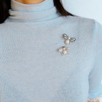 Bee Zircon Pearl Brooch gembea jewelry