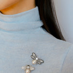 Bee Zircon Pearl Brooch gembea jewelry