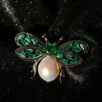 Bee Zircon Pearl Brooch gembea jewelry