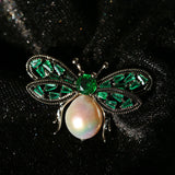 Bee Zircon Pearl Brooch gembea jewelry