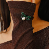 Bee Zircon Pearl Brooch gembea jewelry