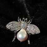Bee Zircon Pearl Brooch gembea jewelry
