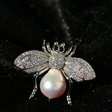 Bee Zircon Pearl Brooch gembea jewelry