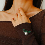 Bee Zircon Pearl Brooch gembea jewelry