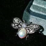 Bee Zircon Pearl Brooch gembea jewelry
