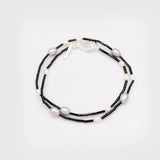 Black Round Tube Freshwater Pearl Necklace gembea jewelry