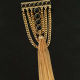 Black Agate Ball Stone Tassel Brooch gembea jewelry