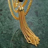 Black Agate Ball Stone Tassel Brooch gembea jewelry