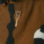 Black Agate Ball Stone Tassel Brooch gembea jewelry