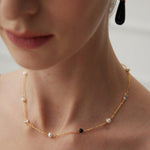 Sterling Silver and Black Agate Pearl Necklaces - Gembea Jewelry