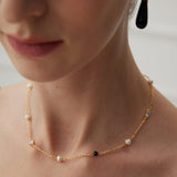 Sterling Silver and Black Agate Pearl Necklaces - Gembea Jewelry