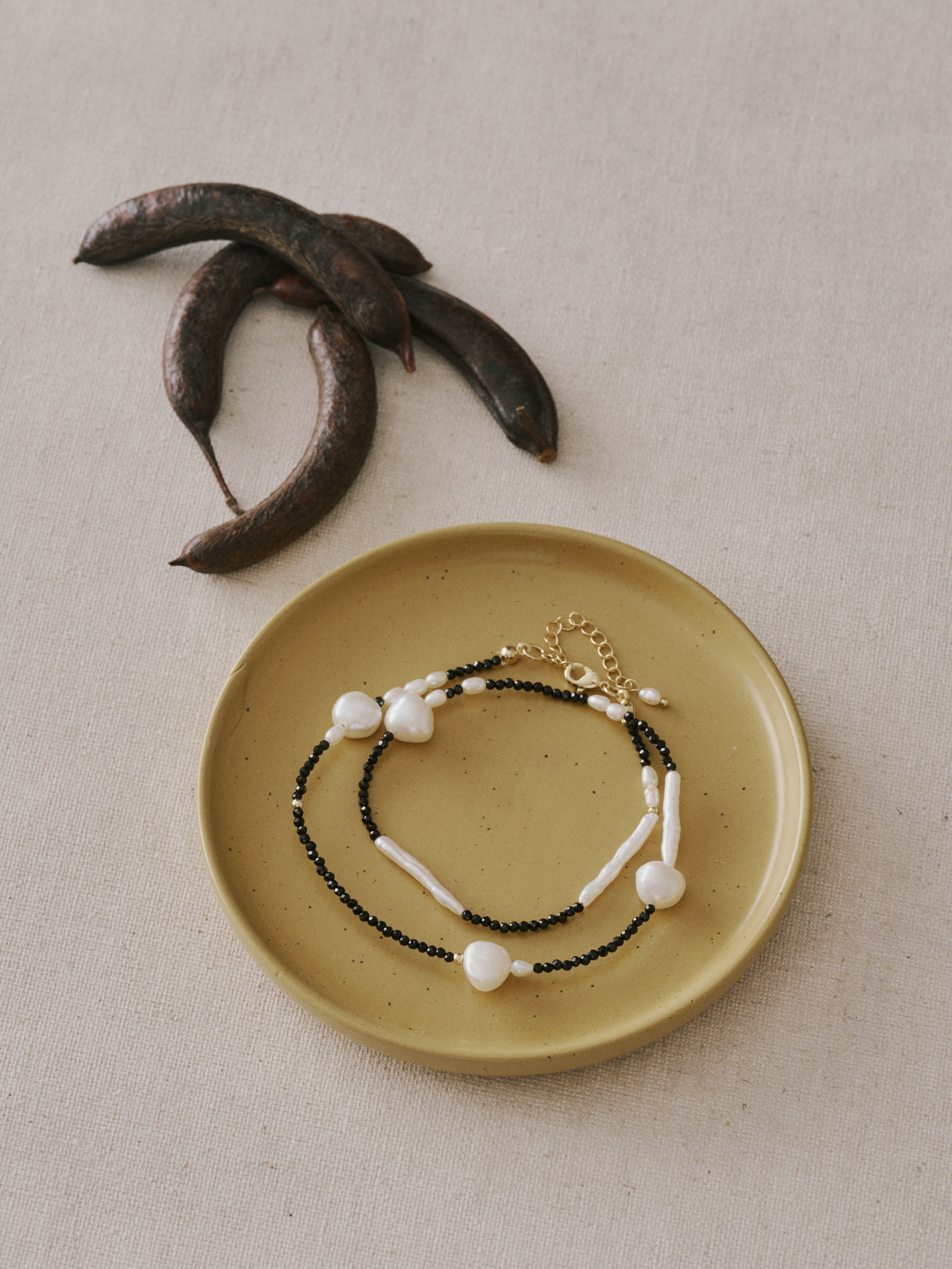 Black Spinel Baroque Pearl Necklace gembea jewelry