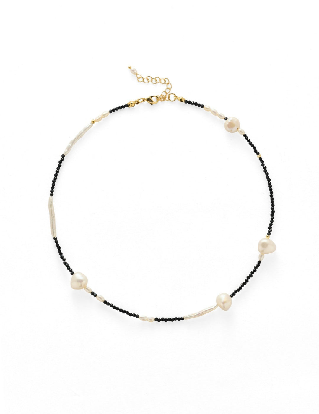 Black Spinel Baroque Pearl Necklace gembea jewelry