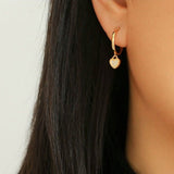 Black White Love Heart Hoop Earrings gembea jewelry