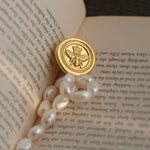 Brushed Metal Bee Pearl Brooch gembea jewelry