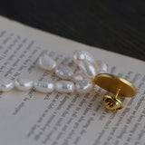 Brushed Metal Bee Pearl Brooch gembea jewelry