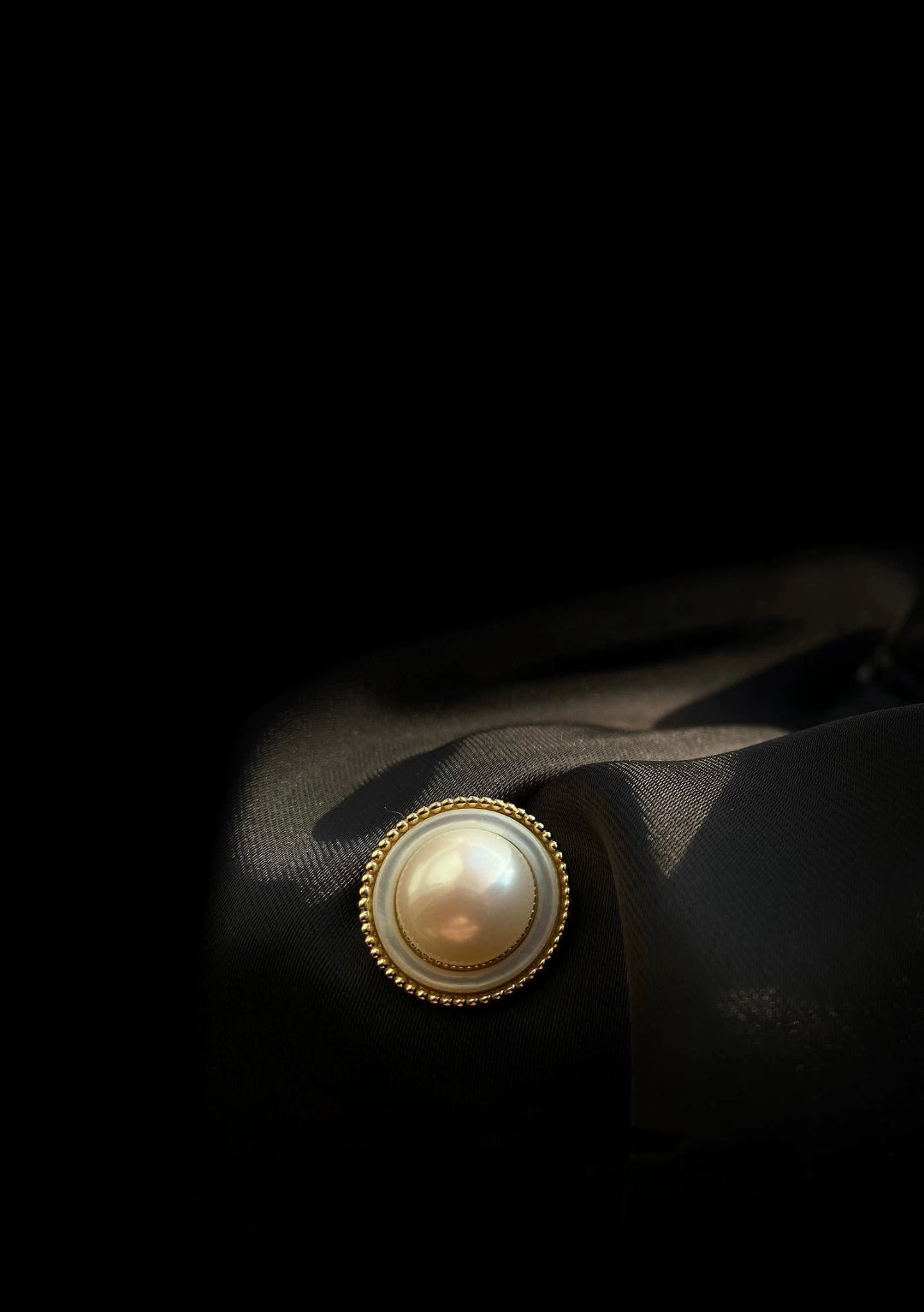 Button Freshwater Pearl Stud Earrings gembea jewelry