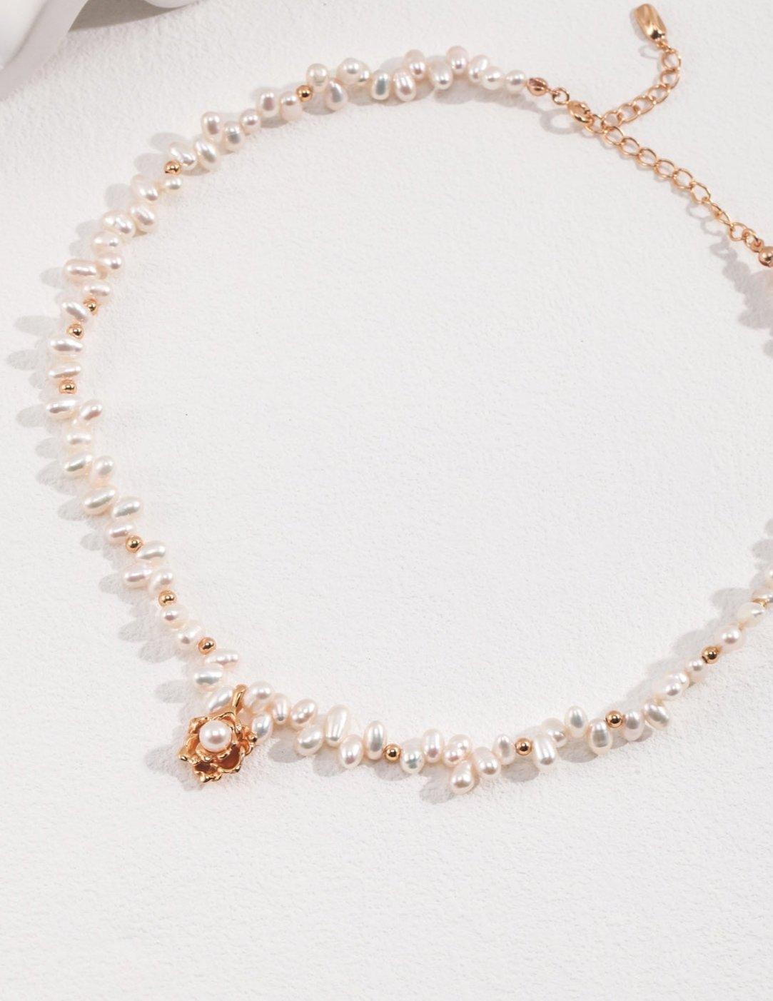 Camellia Unique Pendant Freshwater Pearl Necklaces - Gembea Jewelry