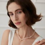 Camellia Pendant Natural Pearl Beaded Necklace - Gembea Jewelry