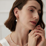 Camellia Pendant Natural Pearl Beaded Necklace - Gembea Jewelry