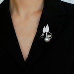 Christmas Deer Mabe Pearl Brooch gembea jewelry