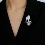 Christmas Deer Mabe Pearl Brooch gembea jewelry