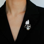 Christmas Deer Mabe Pearl Brooch gembea jewelry