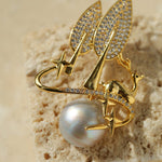 Christmas Deer Mabe Pearl Brooch gembea jewelry