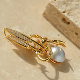 Christmas Deer Mabe Pearl Brooch gembea jewelry