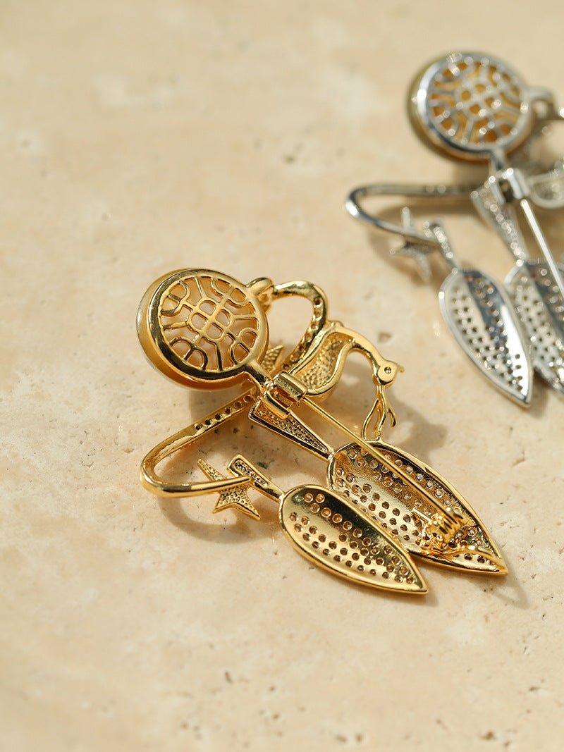 Christmas Deer Mabe Pearl Brooch gembea jewelry