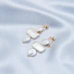 Circle Baroque Pendant Pearl Drop Earrings - Gembea Jewelry