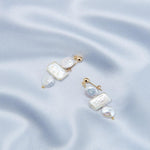 Circle Baroque Pendant Pearl Drop Earrings - Gembea Jewelry