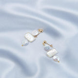 Circle Baroque Pendant Pearl Drop Earrings - Gembea Jewelry