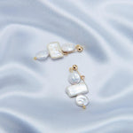 Circle Baroque Pendant Pearl Drop Earrings - Gembea Jewelry