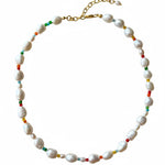 Colorful Beads Baroque Pearl Necklace gembea jewelry