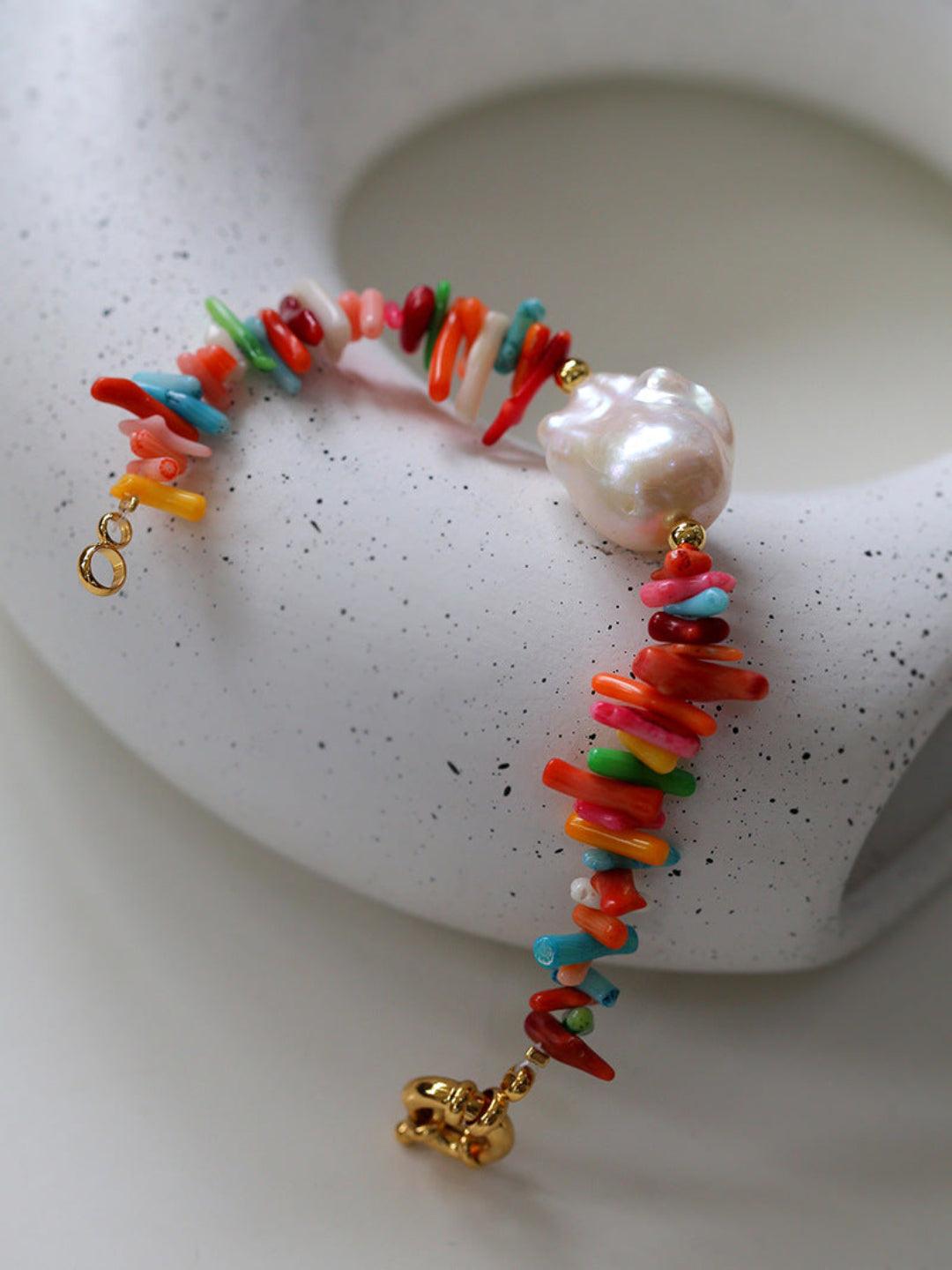 Sea's Embrace Series Gemstone Baroque Pearl Bracelet - Gembea Jewelry
